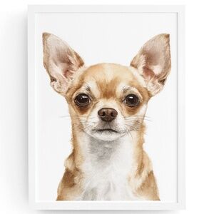 Watercolor Chihuahua Dog Portrait Wall Art Print Poster Unframed - Cute Pet